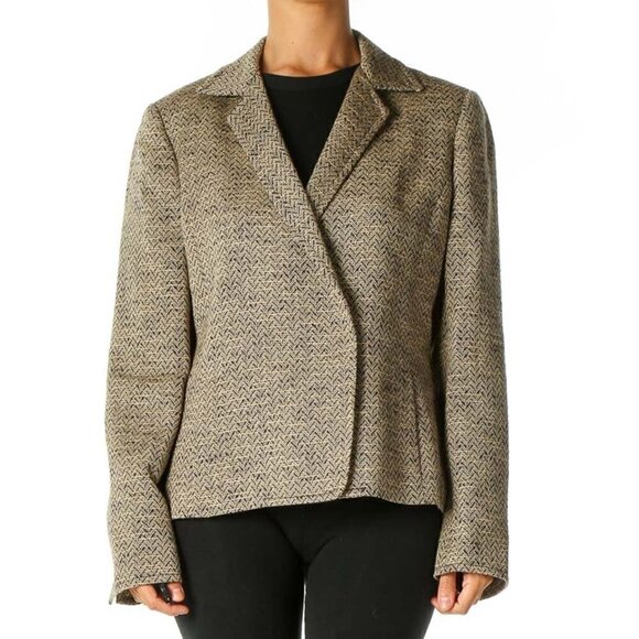 Carlisle Jackets & Blazers - Carlisle Beige Textured Blazer